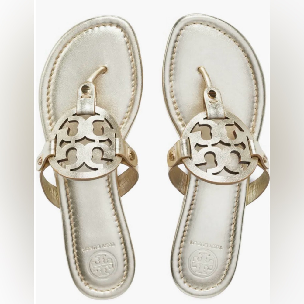Tory Burch Miller Sandals Spark Gold size 8.5